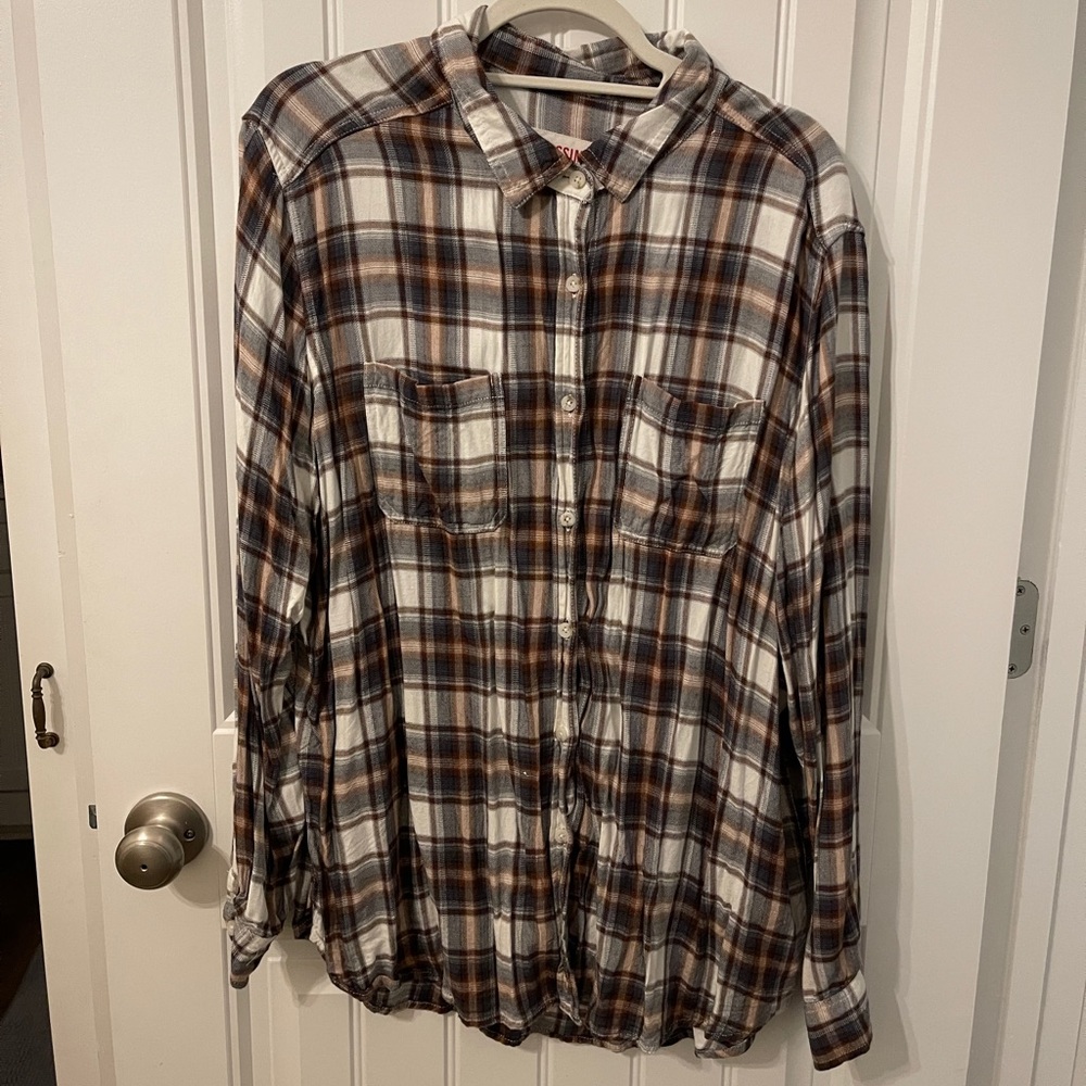 Mossimo brown plaid shirt